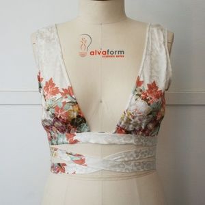Silk Blend Reversible Cropped Wrap Top- COACHELLA!